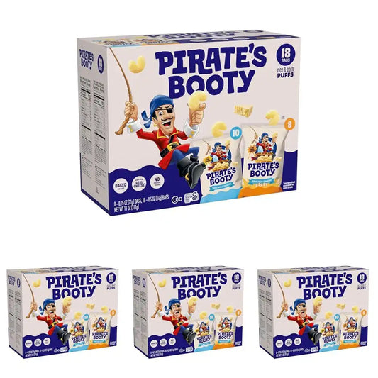 PIRATE'S BOOTY Assorted Aged White Cheddar Cheese Puffs, 0.5 Ounce & 0.75 Ounce (Pack of 72)