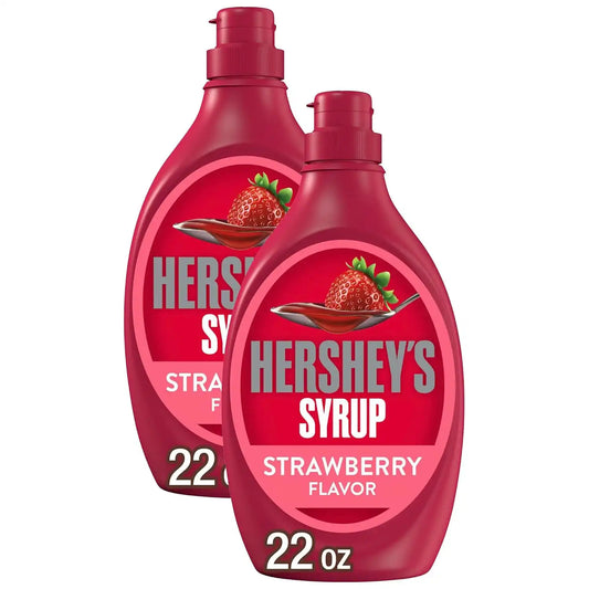 HERSHEY'S Strawberry Flavored Syrup Bottle, 22 oz, (Pack of 2)
