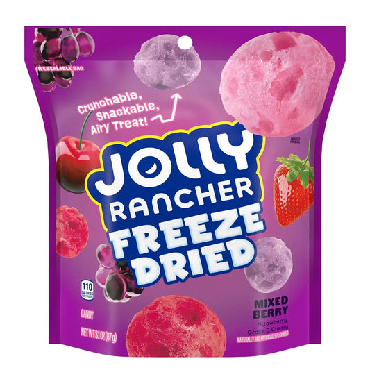 JOLLY RANCHER Freeze Dried Mixed Berry Flavored Candy Bag, 3.1 oz (Pack of 2)