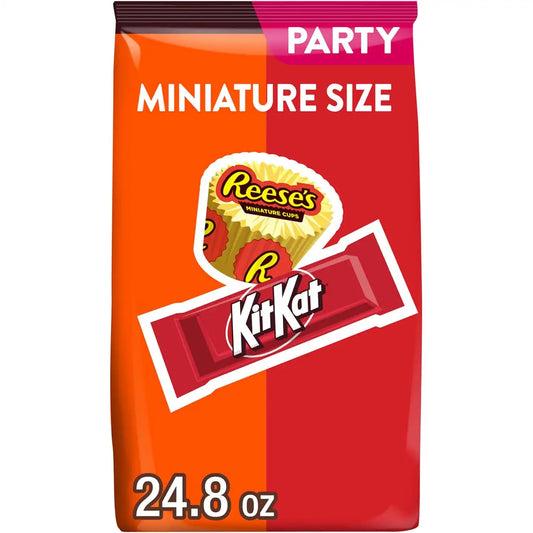 KIT KAT and REESE'S Miniatures Assorted Milk Chocolate Candy Party Pack, 24.8 oz