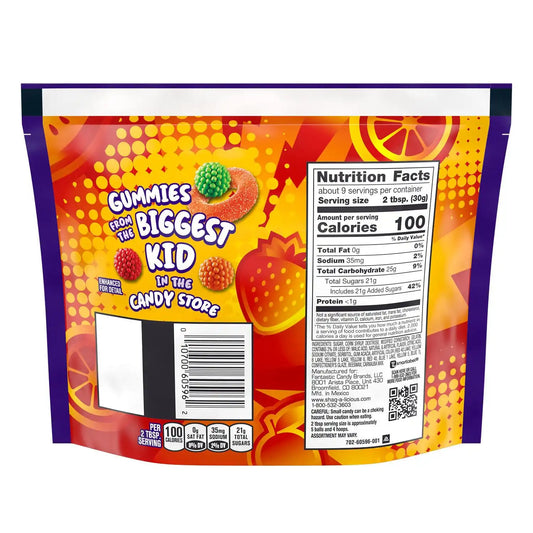 SHAQ-A-LICIOUS SLAMS Assorted Fruit Flavored Chewy, Candy Bag, 9.8 oz (Pack of 8)