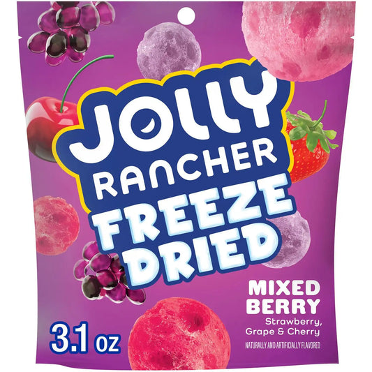 JOLLY RANCHER Freeze Dried Mixed Berry Flavored Candy Bag, 3.1oz (Pack of 8)