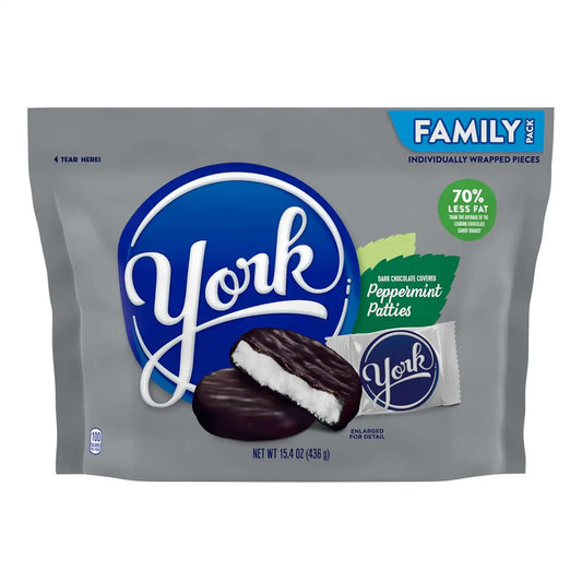 YORK Dark Chocolate Peppermint Patties Candy Family Pack, 15.4 oz