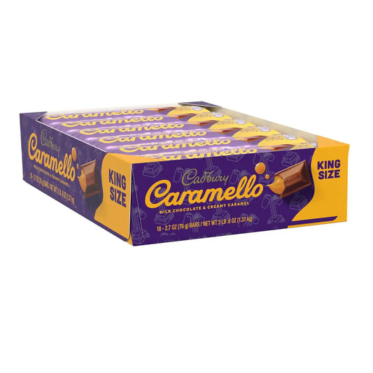 CADBURY CARAMELLO Milk Chocolate Caramel King Size Bars, 2.7 oz, 18 Ct