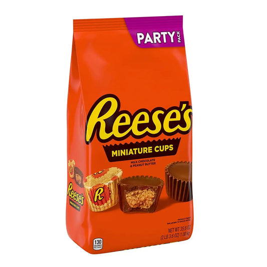REESE'S Miniatures Milk Chocolate Peanut Butter Cups, Candy Party Pack, 35.6 oz