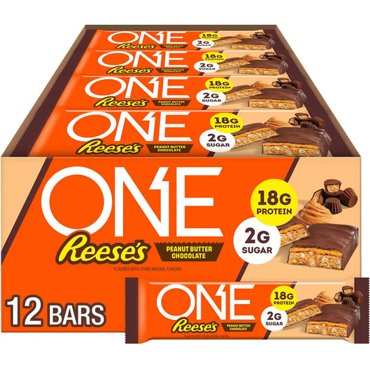 ONE Reese's Peanut Butter Chocolate Protein Bars, 18g Protein, 12 count (Pack of 6)