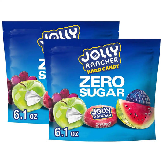 JOLLY RANCHER Zero Sugar Assorted Fruit Flavored Hard Candy Bag, 6.1 oz (Pack of 2)