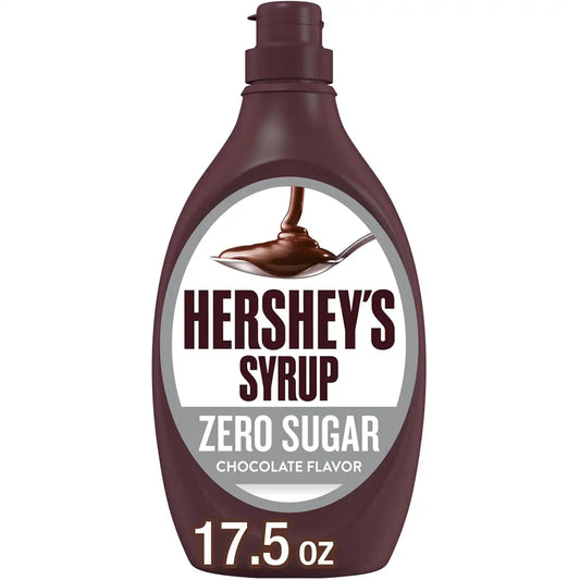 HERSHEY'S Zero Sugar Genuine Chocolate Flavored Syrup Bottle, 17.5 oz