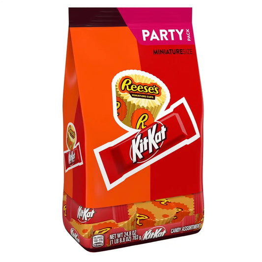 KIT KAT and REESE'S Miniatures Assorted Milk Chocolate Candy Party Pack, 24.8 oz