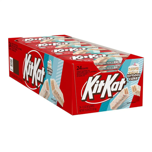 KIT KAT Birthday Cake Flavored Creme with Sprinkles, Bulk, Individually Wrapped Wafer Candy Bars, 1.5 oz (24 Count)