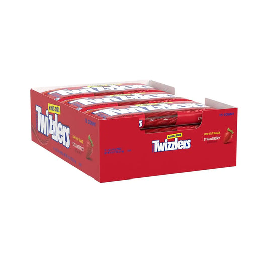 TWIZZLERS Twists Strawberry King Size Chewy Candy Packs, 5 oz, 15 Ct