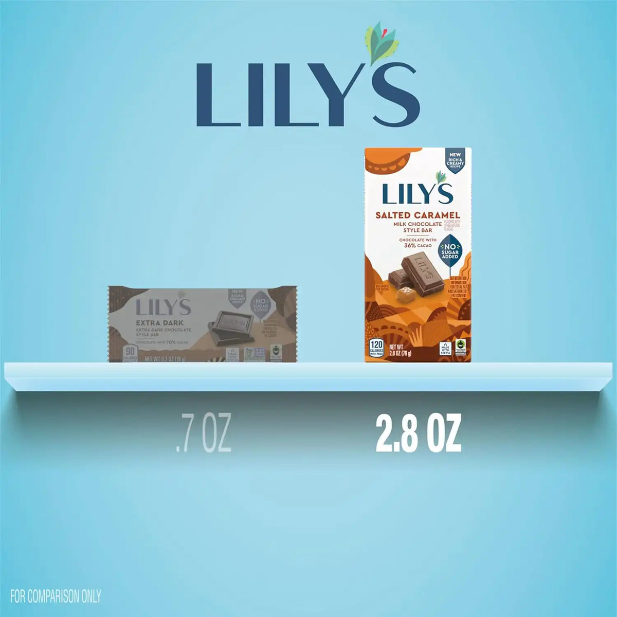 LILY'S Salted Caramel Milk Chocolate Style No Sugar Added Bars, 2.8 oz, 12 Ct