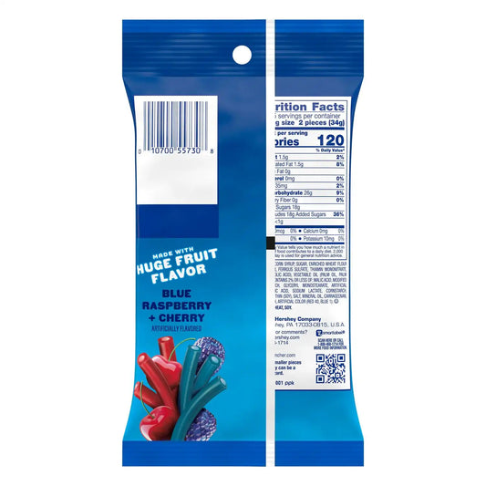 JOLLY RANCHER Ropes Blue Raspberry and Cherry Flavored Candy Bag,6 oz,(Pack of 2)