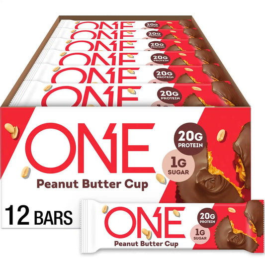ONE Peanut Butter Cup Protein Bars, 20g Protein, Gluten Free Snacks, 12 ct