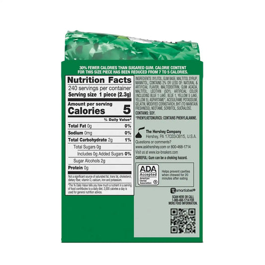 ICE BREAKERS Ice Cubes Spearmint Flavored Sugar Free Chewing Gum Bottles, 3.24 oz (40 Pieces) (Pack of 12)
