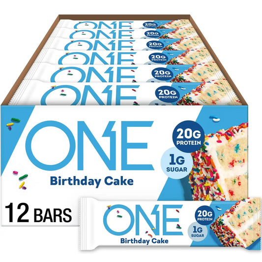 ONE Birthday Cake Protein Bars, 20g Protein, Gluten Free Snacks, 12 ct
