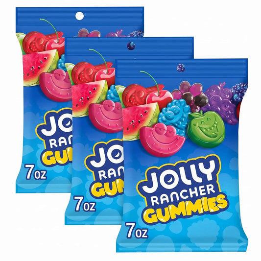 JOLLY RANCHER Gummies Assorted Fruit Flavored Candy Bag, 7 oz (Pack of 3)