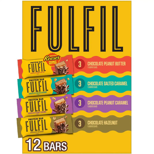 FULFIL Best Sellers Protein Bars Variety Pack, 15g Protein, 12 ct