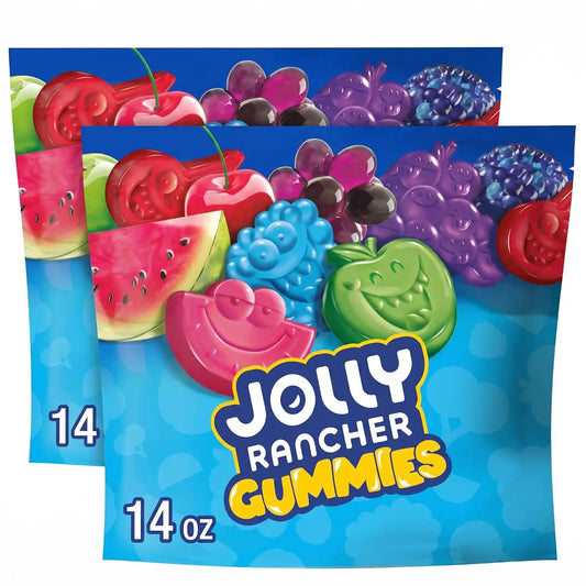 JOLLY RANCHER Gummies Assorted Fruit Flavored Candy Bag, 14 oz (Pack of 2)