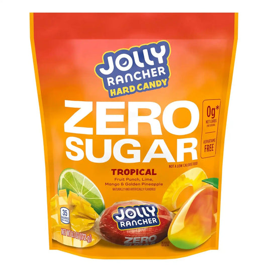 JOLLY RANCHER Zero Sugar Tropical Fruit Hard Candy Bag, 6.1 oz