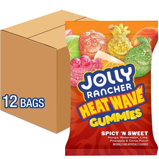 JOLLY RANCHER Heat Wave Gummies Spicy n Sweet Assorted Fruit Flavored Candy Bags, 6 oz (12 Count)