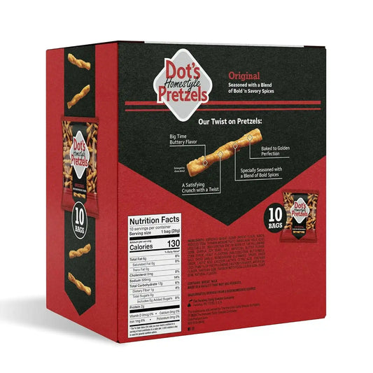 Dot's Pretzels Original Seasoned Pretzel Twists Snack Bags, 1 oz, 10 ct