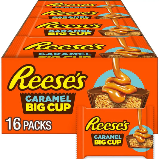 REESE'S Big Cup Caramel Peanut Butter Cups, 1.4 oz, 16 ct