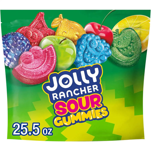 JOLLY RANCHER Sour Gummies Assorted Fruit Gummy Candy Bag, 25.5 oz