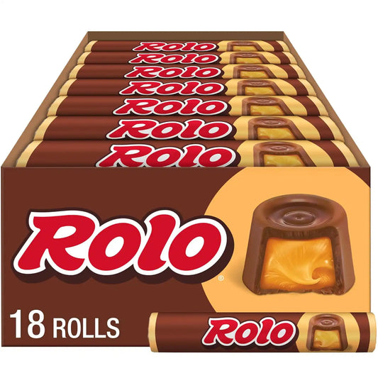 ROLO Rich Chocolate Caramels Candy Rolls, 1.7 oz (18 Count)