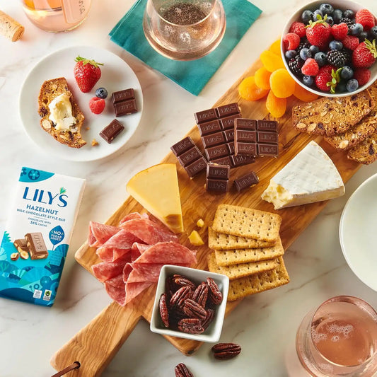 LILY'S Hazelnut Milk Chocolate Style No Sugar Added, Sweets Bars, 2.8 oz (12 Count)