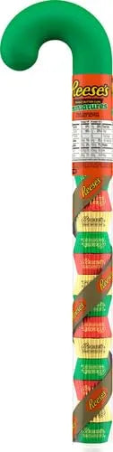 REESE'S Miniatures Milk Chocolate Peanut Butter Cups, Christmas Candy Plastic Cane, 2.17 oz (Pack of 3)