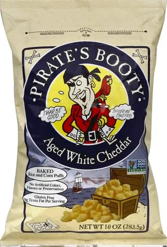 Pirate's Booty Aged White Cheddar Cheese Puffs,Gluten-Free,Kids Snacks,10oz,(Pack of 6)