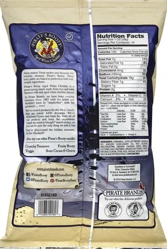 Pirate's Booty Aged White Cheddar Cheese Puffs,Gluten-Free,Kids Snacks,10oz,(Pack of 6)
