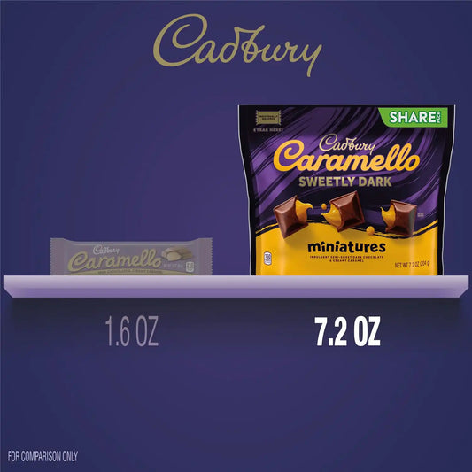 CADBURY CARAMELLO Sweetly Dark Chocolate Caramel Miniature Candy, 7.2 oz