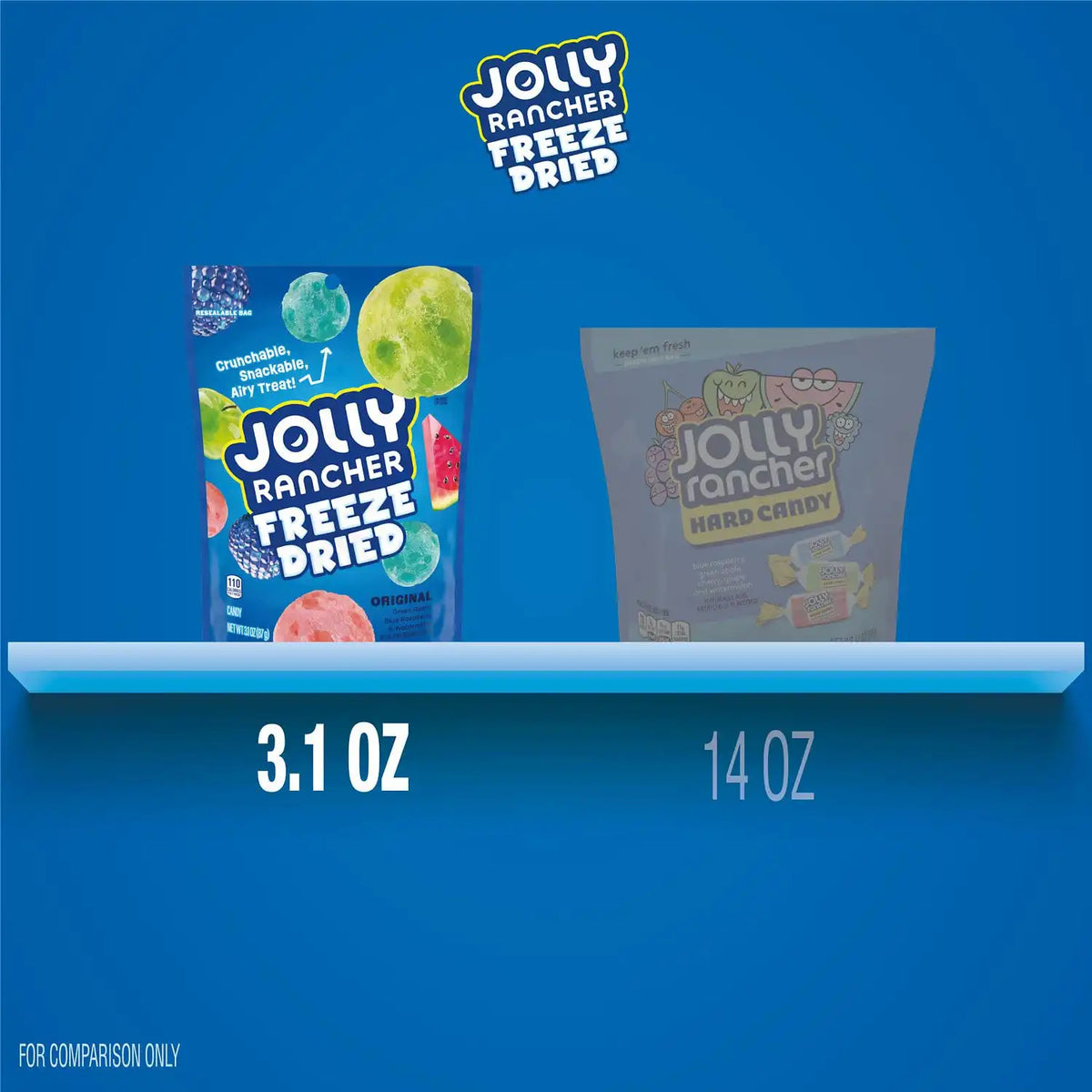 Jolly Rancher Candy, Fruit Flavored, 3.1 oz | Freeze Dried | Pack of 3
