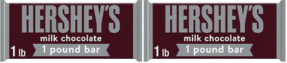 HERSHEY'S Milk Chocolate Candy Gift Bar, 1 lb (Pack of 2)