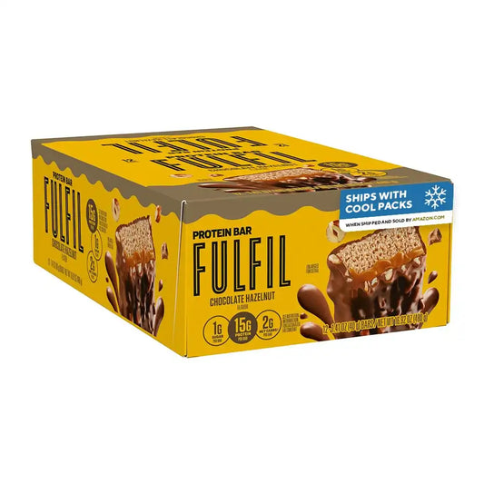 FULFIL Chocolate Hazelnut Protein Bars, 15g Protein, 1.41 Ounce (Pack of 72)