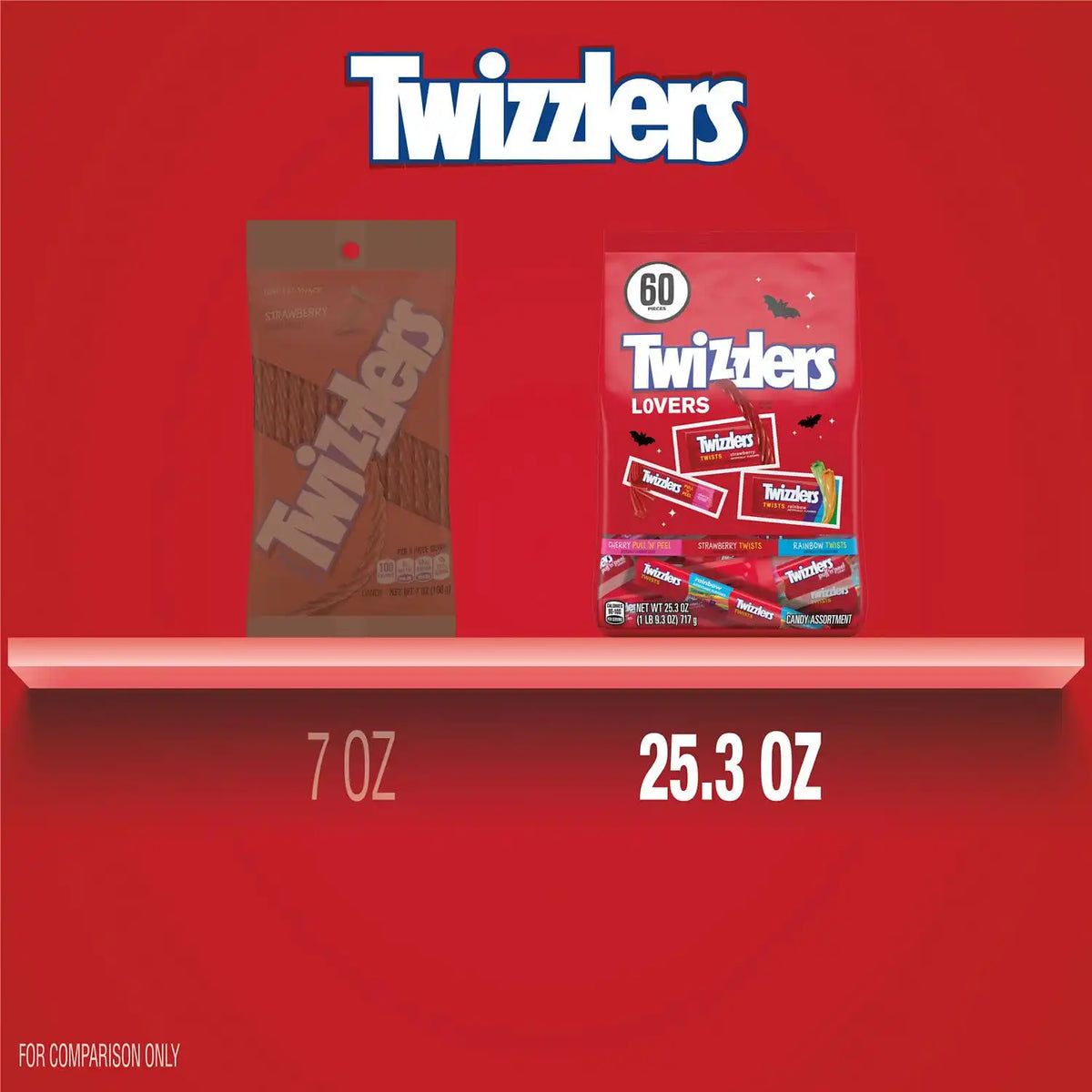 Twizzlers Assorted Fruit Flavored Licorice Style Halloween Candy, 25.3 oz