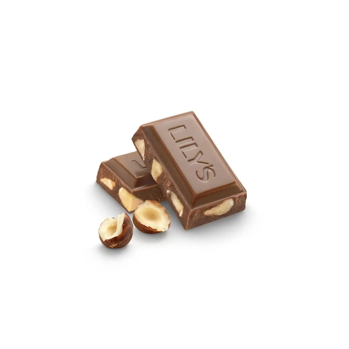 LILY'S Hazelnut Milk Chocolate Style No Sugar Added, Sweets Bars, 2.8 oz (12 Count)