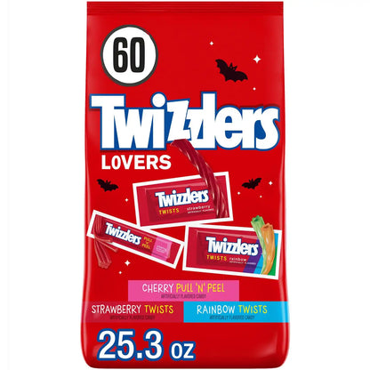 Twizzlers Assorted Fruit Flavored Licorice Style Halloween Candy, 25.3 oz
