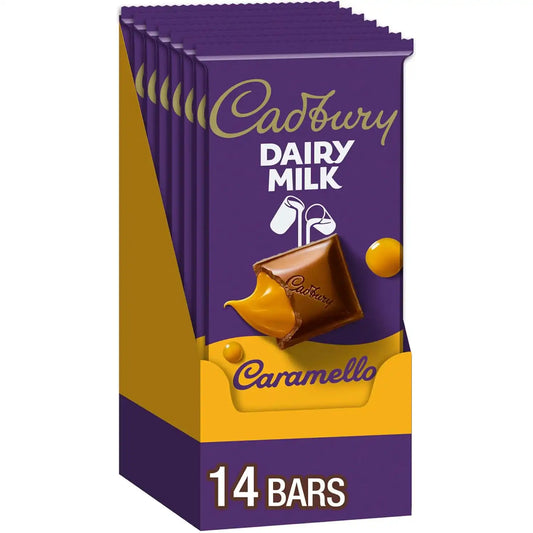 CADBURY DAIRY MILK CARAMELLO Milk Chocolate Candy Bars, 4 oz, 14 Ct