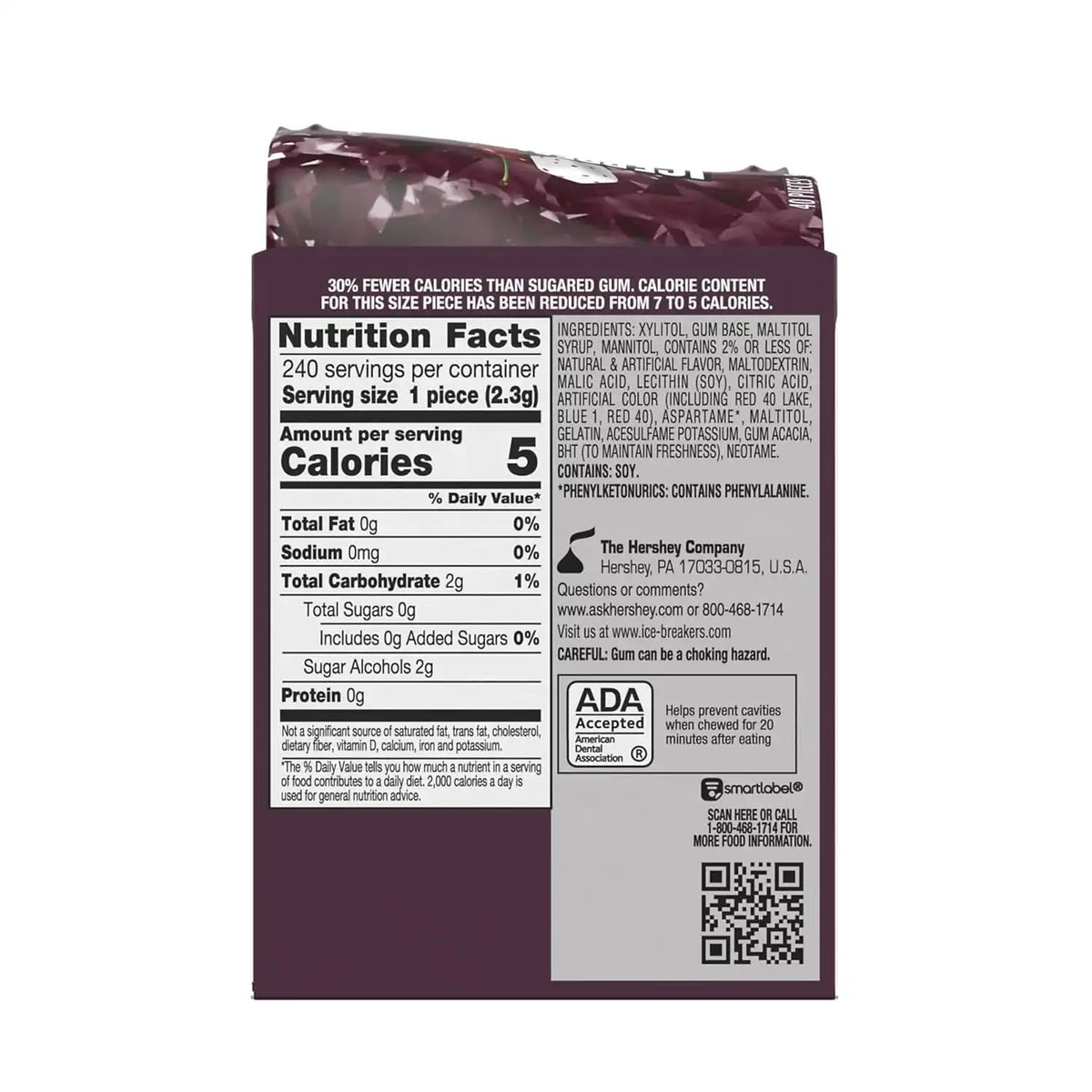 ICE BREAKERS Ice Cubes Black Cherry Sugar-Free Gum Bottles, 6 ct