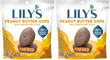 LILY'S Milk Chocolate Style Peanut Butter Cups No Sugar Added, Sweets Bag, 3.2 oz (Pack of 2)