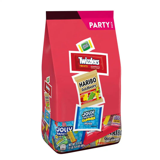 HARIBO, JOLLY RANCHER & TWIZZLERS Assorted Candy Variety Pack, 31.4 oz