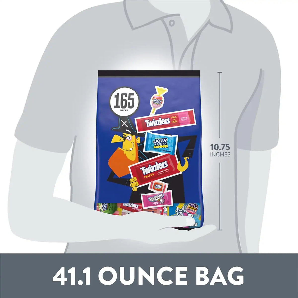 JOLLY RANCHER, TWIZZLERS, BUBBLE YUM Halloween Candy Bulk, 41.1 oz