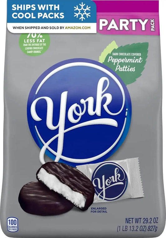 YORK Dark Chocolate Peppermint Patties, Candy Bulk Party Pack, 29.2 Ounce (Pack of 9)