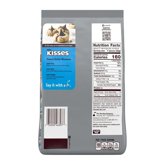 HERSHEY'S KISSES Milk Chocolate Candy Bulk Party Pack, 30 Ounce (Pack of 9)