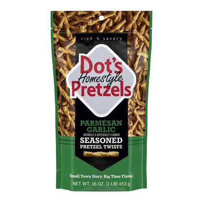 DOT'S Pretzels Parmesan Garlic Flavored Seasoned Pretzel Twists Bag, 16 oz