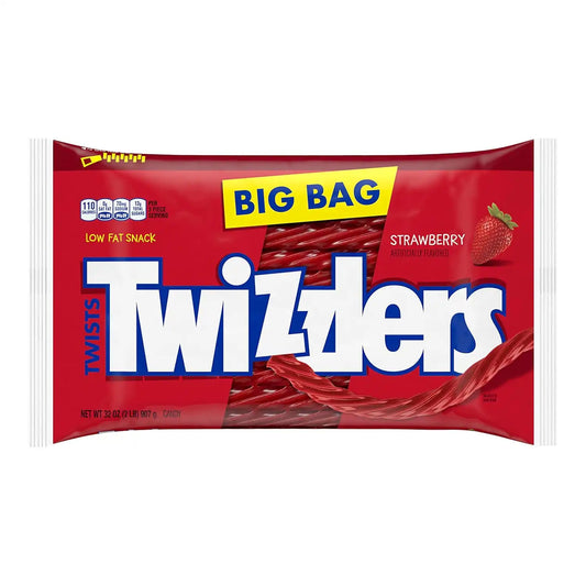 TWIZZLERS Twists Strawberry Flavored Chewy Candy, Bulk, 32 oz Bag