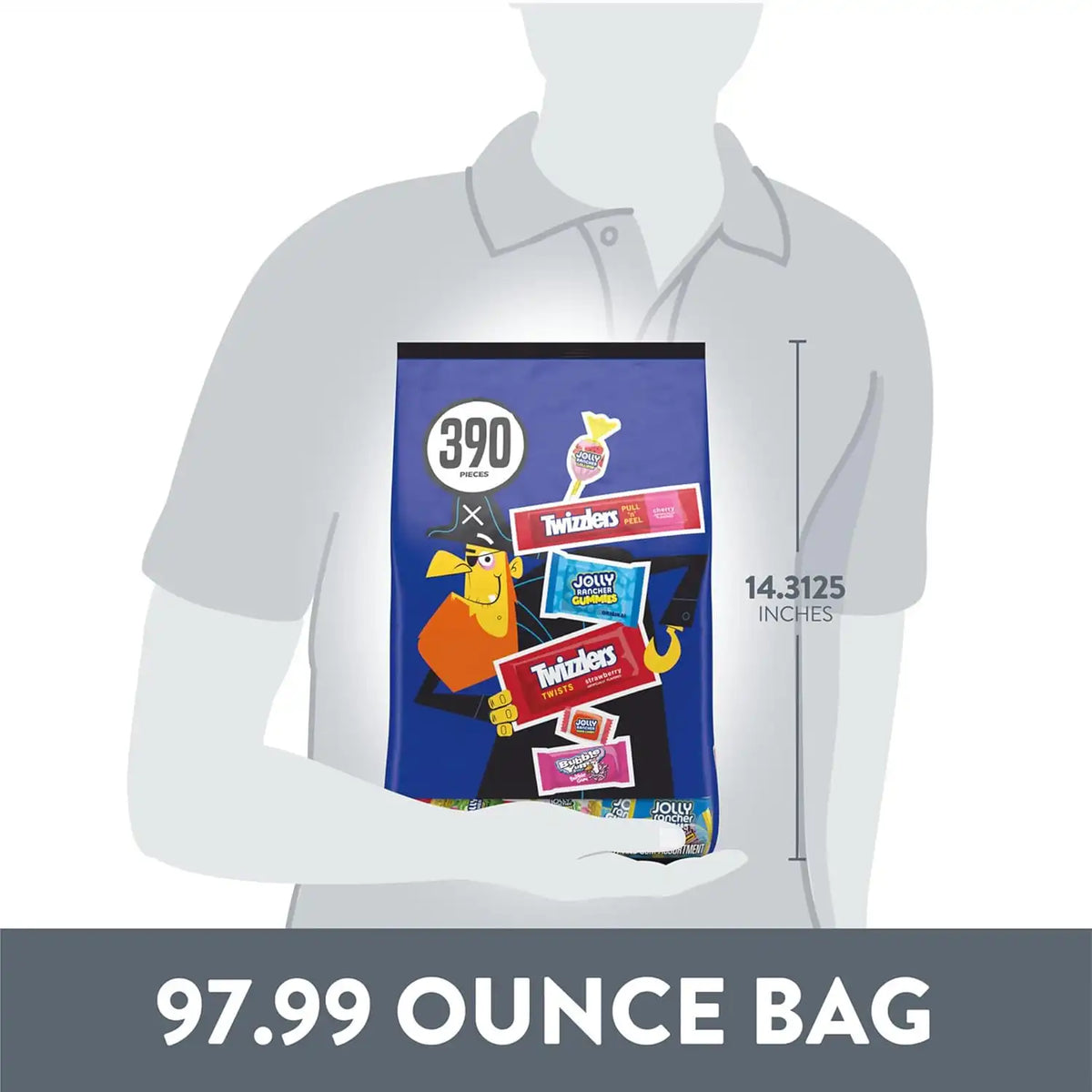 JOLLY RANCHER, TWIZZLERS, BUBBLE YUM Halloween Candy Bulk, 97.99 oz